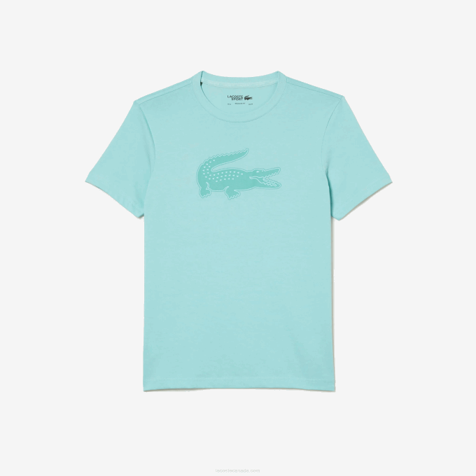 Men Lacoste V0ZN86 Light Green ZKI SPORT 3D Print Crocodile Breathable Jersey T-Shirt - Image 4