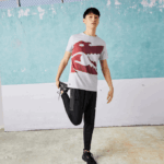 Men Lacoste V0ZN871 Grey Chine CCA SPORT Novak Djokovic Croco Organic Cotton T-shirt