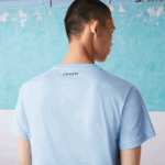 Men Lacoste V0ZN872 Blue HBP SPORT Novak Djokovic Croco Organic Cotton T-shirt - Image 4