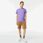 Men Lacoste V0ZN882 Purple GFU Crew Neck Pima Cotton Jersey T-Shirt - Image 2