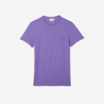 Men Lacoste V0ZN882 Purple GFU Crew Neck Pima Cotton Jersey T-Shirt - Image 3