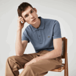 Men Lacoste V0ZN883 Blue Chine 1GF Original L.12.12 Slim Fit Polo