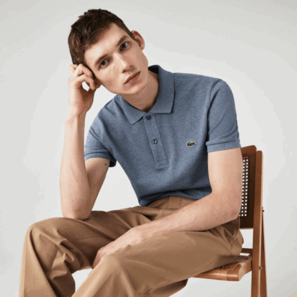 Men Lacoste V0ZN883 Blue Chine 1GF Original L.12.12 Slim Fit Polo