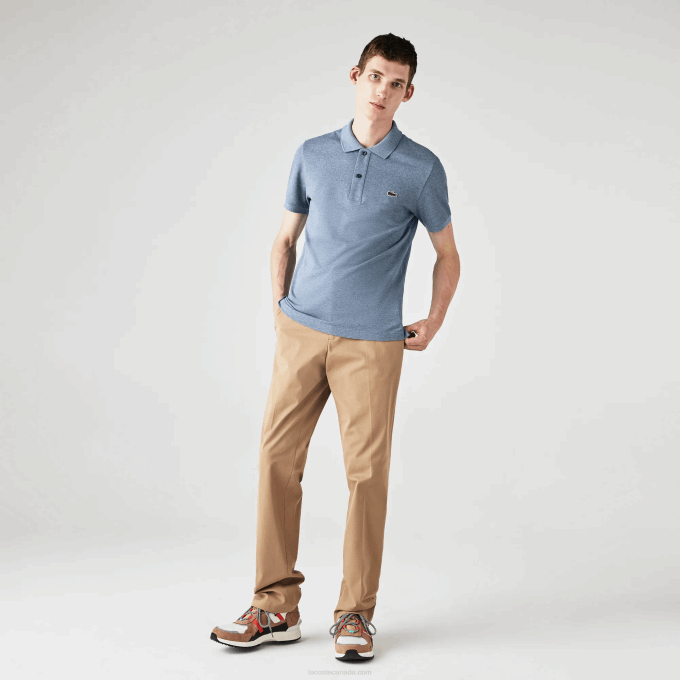 Men Lacoste V0ZN883 Blue Chine 1GF Original L.12.12 Slim Fit Polo - Image 6