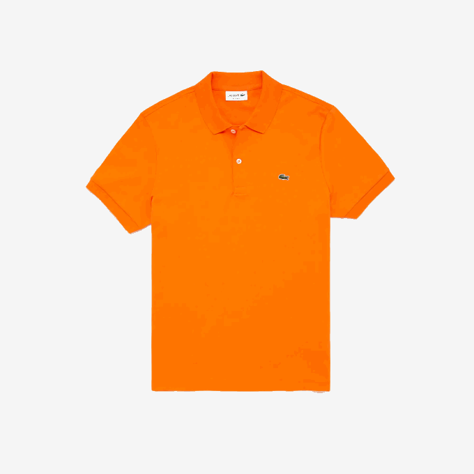 Men Lacoste V0ZN887 Orange Z4D Regular Fit Pima Cotton Polo - Image 1