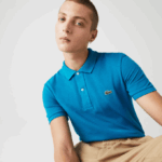 Men Lacoste V0ZN891 Blue YZW Original L.12.12 Slim Fit Polo