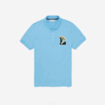 Men Lacoste V0ZN897 Light Blue 709 Regular Fit L Badge Cotton Pique Polo