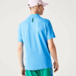 Men Lacoste V0ZN898 Blue 4XA Active Movement Breathable Cotton Pique Polo - Image 3