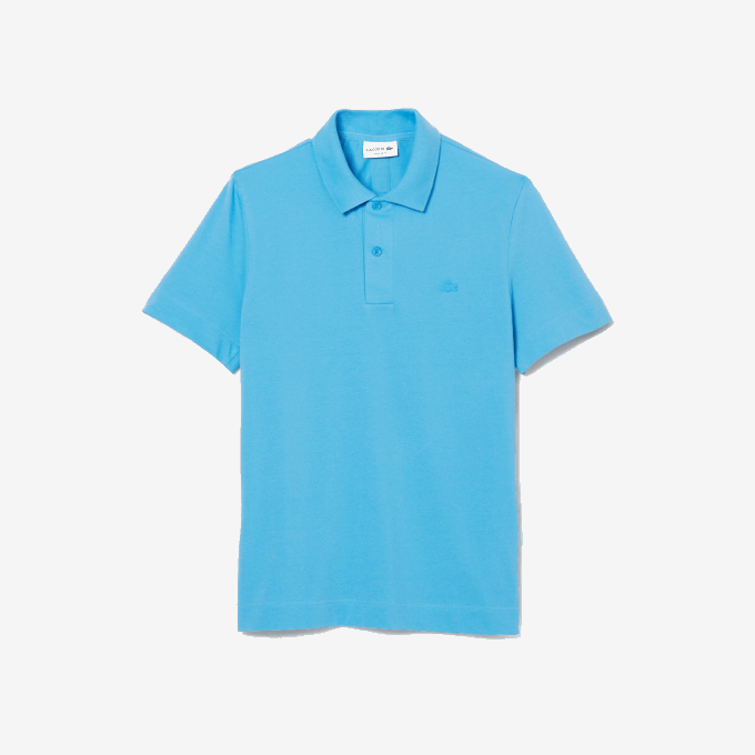 Men Lacoste V0ZN898 Blue 4XA Active Movement Breathable Cotton Pique Polo - Image 4