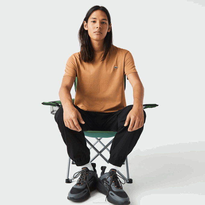 men_lacoste_v0zn902_brown_z0w_crew_neck_pima_cotton_jersey_t_shirt.png Men Lacoste V0ZN902 Brown Z0W Crew Neck Pima Cotton Jersey T-Shirt - Image 1