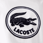 Men Lacoste V0ZN906 White 70V Crew Neck 3D Printed logo Cotton T-Shirt - Image 4