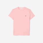 Men Lacoste V0ZN90 Pink KF9 Crew Neck Pima Cotton Jersey T-Shirt