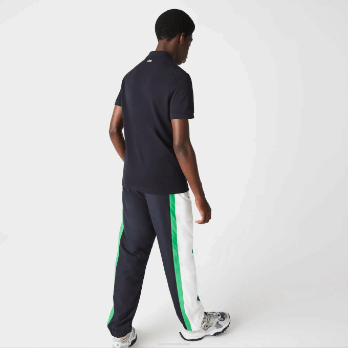 Men Lacoste V0ZN912 Navy Blue HDE Badge Cotton Pique Regular Fit Polo - Image 3