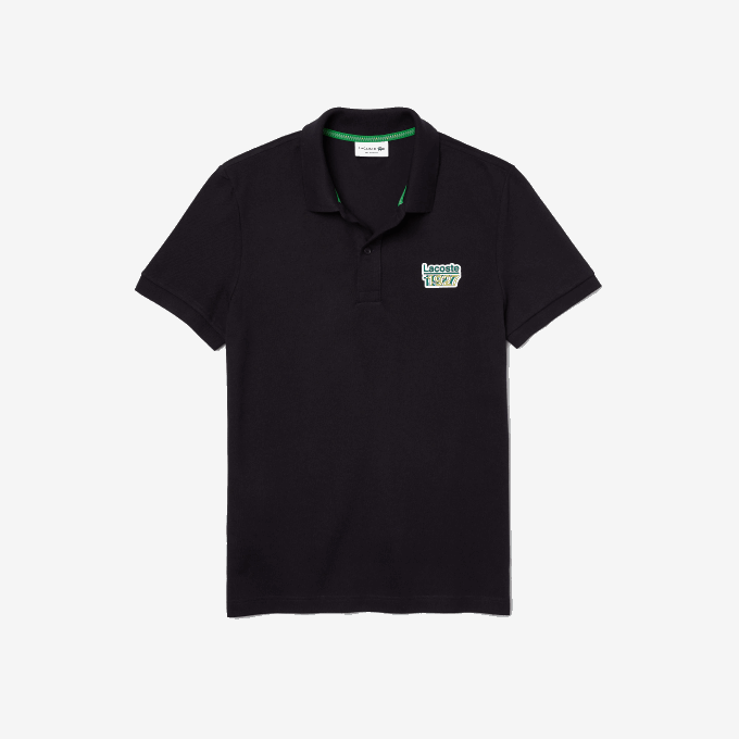 Men Lacoste V0ZN912 Navy Blue HDE Badge Cotton Pique Regular Fit Polo - Image 4