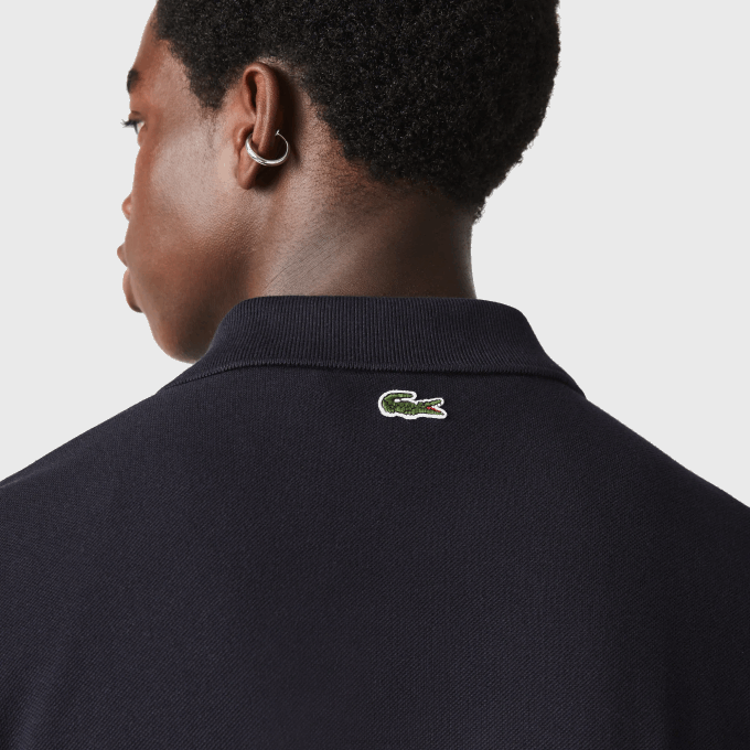 Men Lacoste V0ZN912 Navy Blue HDE Badge Cotton Pique Regular Fit Polo - Image 5
