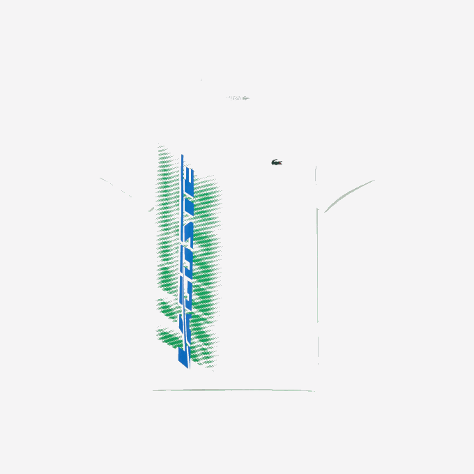 Men Lacoste V0ZN91 White 001 SPORT Regular Fit T-Shirt with Contrast Branding - Image 4
