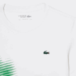 Men Lacoste V0ZN91 White 001 SPORT Regular Fit T-Shirt with Contrast Branding - Image 5