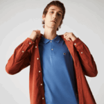 Men Lacoste V0ZN928 Blue 776 Regular Fit Pima Cotton Polo - Image 2