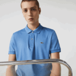 Men Lacoste V0ZN928 Blue 776 Regular Fit Pima Cotton Polo - Image 5