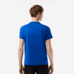 Men Lacoste V0ZN93 Blue KXB SPORT Regular Fit T-Shirt with Contrast Branding - Image 3