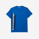 Men Lacoste V0ZN93 Blue KXB SPORT Regular Fit T-Shirt with Contrast Branding - Image 4
