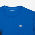 Men Lacoste V0ZN93 Blue KXB SPORT Regular Fit T-Shirt with Contrast Branding - Image 5