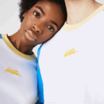 Men Lacoste V0ZN941 White Blue Yellow D1Q LIVE Cotton T-shirt - Image 4