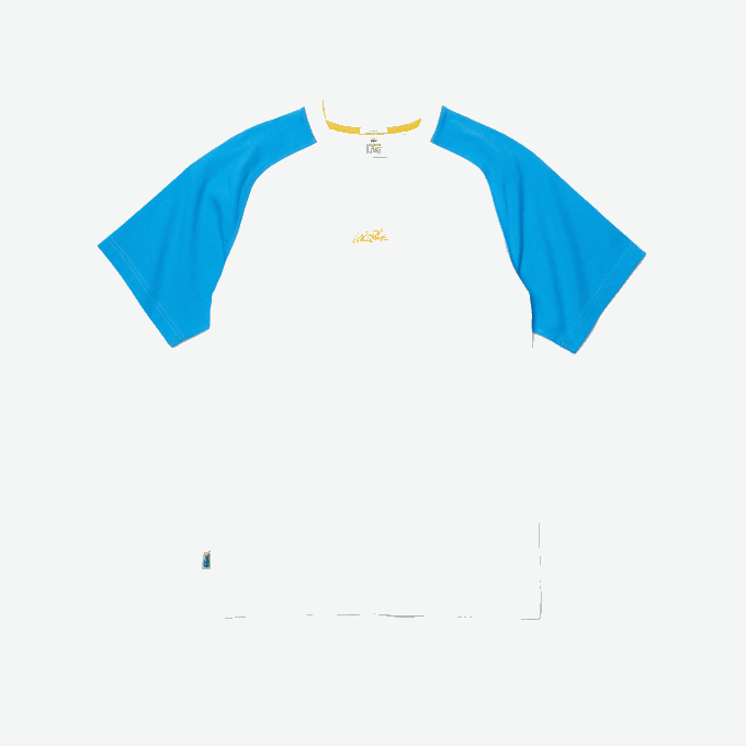 Men Lacoste V0ZN941 White Blue Yellow D1Q LIVE Cotton T-shirt - Image 5