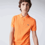 Men Lacoste V0ZN943 Orange NPB Original L.12.12 Slim Fit Polo - Image 2