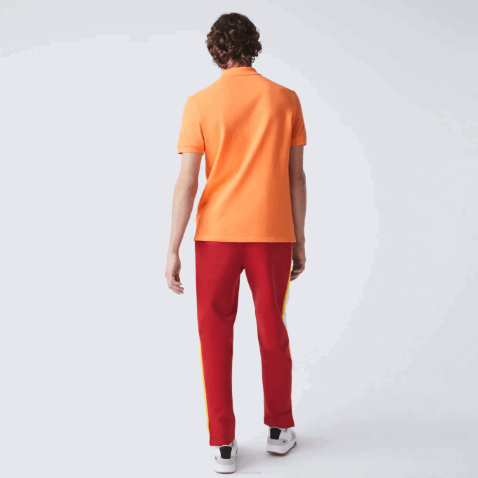 Men Lacoste V0ZN943 Orange NPB Original L.12.12 Slim Fit Polo - Image 3