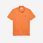 Men Lacoste V0ZN943 Orange NPB Original L.12.12 Slim Fit Polo - Image 4