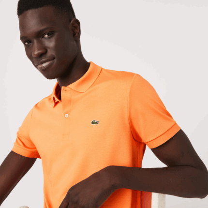 Men Lacoste V0ZN946 Orange NPB Regular Fit Pima Cotton Polo