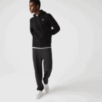 Men Lacoste V0ZN947 Black C31 SPORT Lightweight Bi-material Hoodie