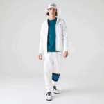 Men Lacoste V0ZN948 White 800 SPORT Lightweight Bi-material Hoodie - Image 2