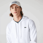Men Lacoste V0ZN948 White 800 SPORT Lightweight Bi-material Hoodie