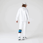 Men Lacoste V0ZN948 White 800 SPORT Lightweight Bi-material Hoodie - Image 3