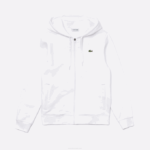 Men Lacoste V0ZN948 White 800 SPORT Lightweight Bi-material Hoodie - Image 5