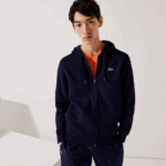 Men Lacoste V0ZN949 Navy Blue 423 SPORT Lightweight Bi-material Hoodie