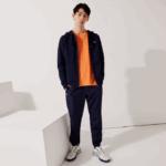 Men Lacoste V0ZN949 Navy Blue 423 SPORT Lightweight Bi-material Hoodie - Image 4