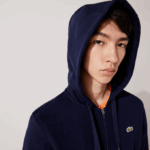 Men Lacoste V0ZN949 Navy Blue 423 SPORT Lightweight Bi-material Hoodie - Image 6
