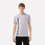 Men Lacoste V0ZN94 Grey Chine CCA SPORT Regular Fit T-Shirt with Contrast Branding