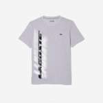 Men Lacoste V0ZN94 Grey Chine CCA SPORT Regular Fit T-Shirt with Contrast Branding - Image 4