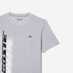 Men Lacoste V0ZN94 Grey Chine CCA SPORT Regular Fit T-Shirt with Contrast Branding - Image 5