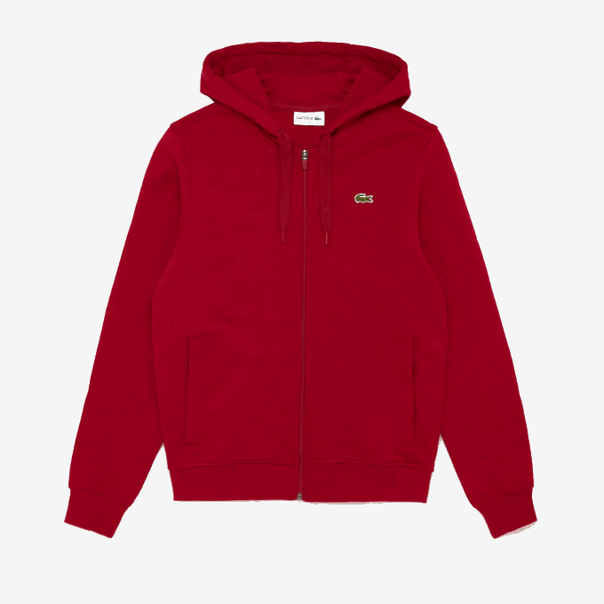 Men Lacoste V0ZN950 Bordeaux 4CW SPORT Lightweight Bi-material Hoodie - Image 1