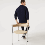 Men Lacoste V0ZN951 Navy Blue 166 Zippered Stand-Up Collar Cotton Sweatshirt - Image 3