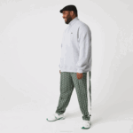 Men Lacoste V0ZN954 Grey Chine CCA Zippered Stand-Up Collar Cotton Sweatshirt - Image 4