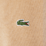 Men Lacoste V0ZN957 Beige 02S Zippered Stand-Up Collar Cotton Sweatshirt - Image 4