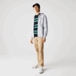 Men Lacoste V0ZN962 Chine Light Grey 9YA SPORT Lightweight Bi-material Hoodie