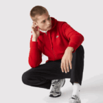 Men Lacoste V0ZN963 Red E52 SPORT Lightweight Bi-material Hoodie