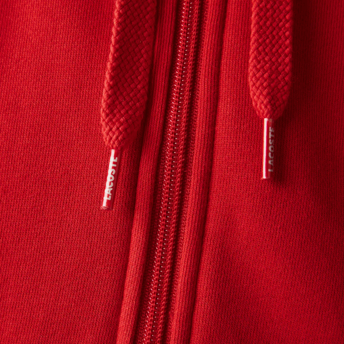 Men Lacoste V0ZN963 Red E52 SPORT Lightweight Bi-material Hoodie - Image 5